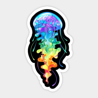 Glowing Rainbow Jellyfish Sticker
